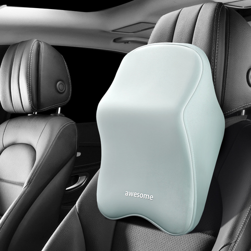 Memory Foam Headrest & Lumbar Cushion Set