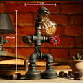 ndustrial Pipe Robot Table Lamp – Vintage Steampunk Desk Light